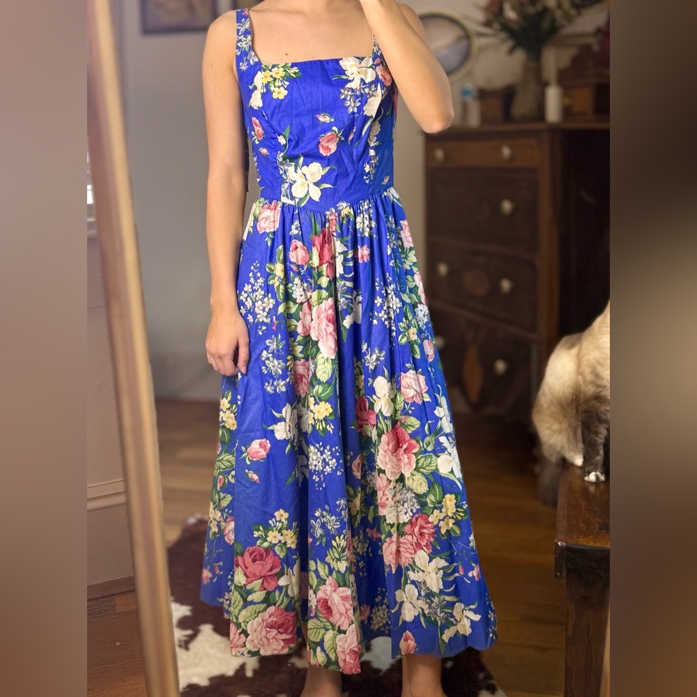 Floral Blue Maxi Dress